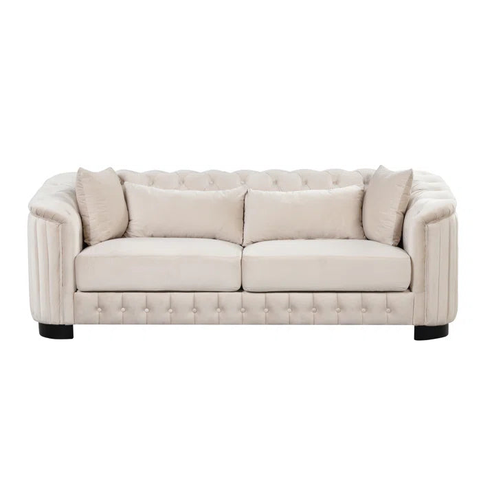 Cream White Five Seater Sofa Set