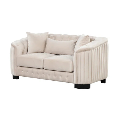 Cream White Five Seater Sofa Set