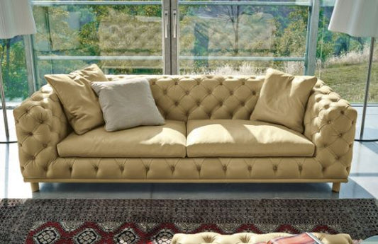 Creamy Golden 3 Seater Sofa